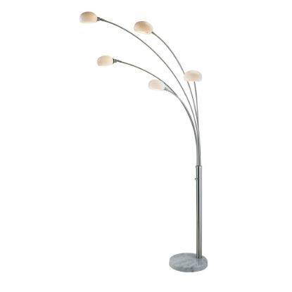 Picture of Adesso Luna Arc Floor Lamp, 86inH, White Shade/Brushed Steel