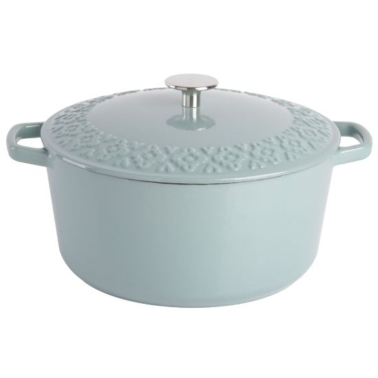 Picture of Spice by Tia Mowry Savory Saffron 6-Quart Enameled Cast Iron Dutch Oven, Mint