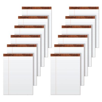 Picture of TOPS The Legal Pad Perforated Writing Pads, 8 1/2in x 11 3/4in, Legal Ruled, 50 Sheets, White/Blue, Pack Of 12