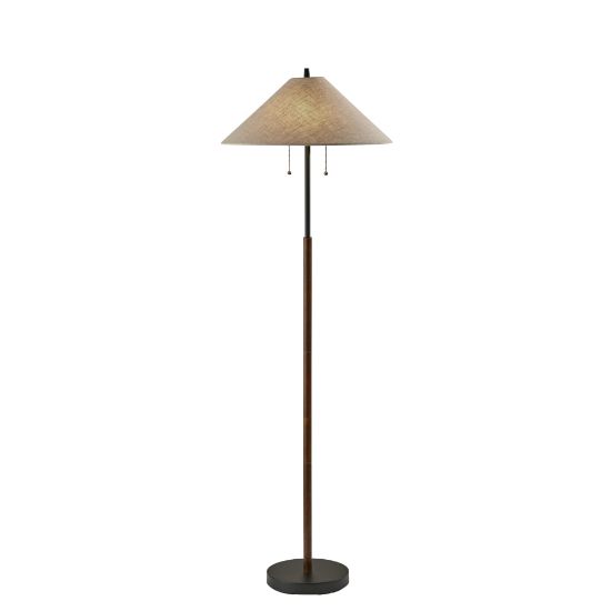 Picture of Adesso Palmer Floor Lamp, 62inH, Light Brown/Black/Walnut