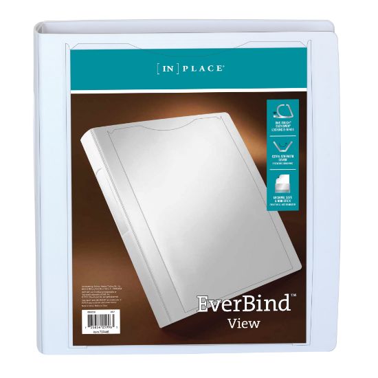 Picture of Office Depot Brand EverBind View 3-Ring Binder, 1 1/2in D-Rings, White