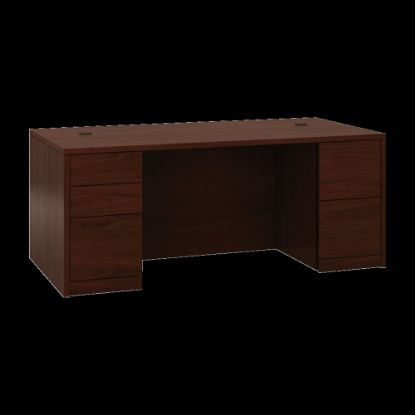 Picture of HON 10500 72inW Double-Pedestal Computer Desk With Full Pedestals, Mahogany