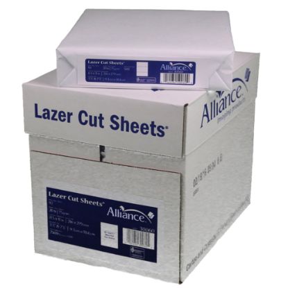 Picture of Alliance Processed Lazer Cut Sheet Copy Paper, 8.5 x 11, 20 lb., 92+ Bright, Perforated every 3-2/3in, 500 Sheets Per Ream, Carton of 5 Reams.