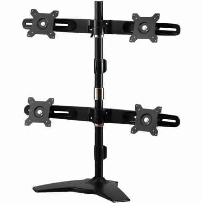 Picture of Amer Mounts Stand Based Quad Monitor Mount for four 15in-24in LCD/LED Flat Panel Screens - Supports up to 17.6lb monitors, +/- 20 degree tilt, and VESA 75/100