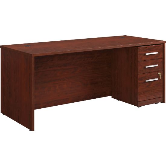 Picture of Sauder Affirm Collection Executive Desk With 3-Drawer Mobile Pedestal File, 72inW x 30inD, Classic Cherry