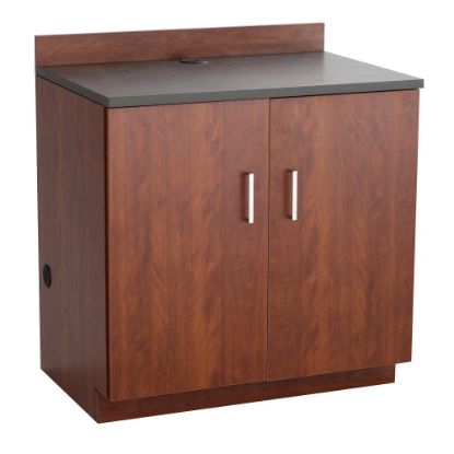 Picture of Safco Modular Hospitality Base Cabinet, 2 Adjustable Shelves, Rustic Slate/Mahogany