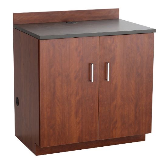 Picture of Safco Modular Hospitality Base Cabinet, 2 Adjustable Shelves, Rustic Slate/Mahogany