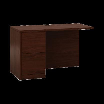 Picture of HON 10500 48inW Left Desk Return With 2 Full Drawers, Mahogany