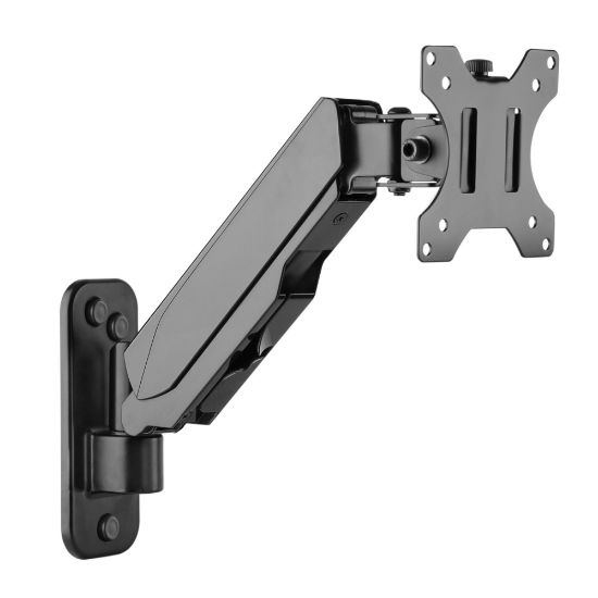 Picture of Aluminum Wall Mount Gas Spring Monitor Arm - 17in to 32in - Detachable & Rotatable VESA Plate 75x75mm 100x100mm