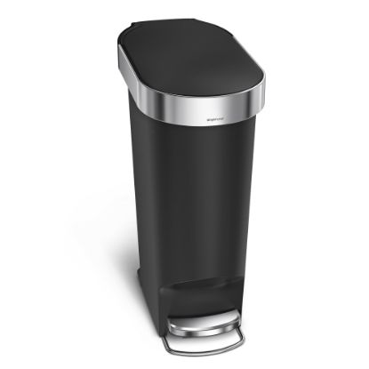 Picture of simplehuman Slim Trash Can, 10.57 Gallons, Black