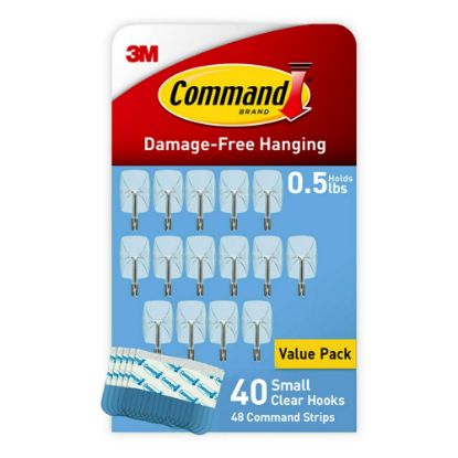 Picture of Command Small Wire Toggle Hooks, 40 Command Hooks, 48 Command Strips, Damage Free Hanging of Dorm Room Decorations