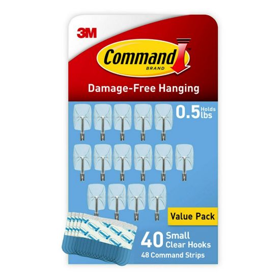 Picture of Command Small Wire Toggle Hooks, 40 Command Hooks, 48 Command Strips, Damage Free Hanging of Dorm Room Decorations