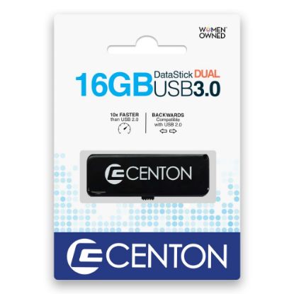 Picture of Centon Datastick Dual USB 3.0 Drive, 16GB, Black