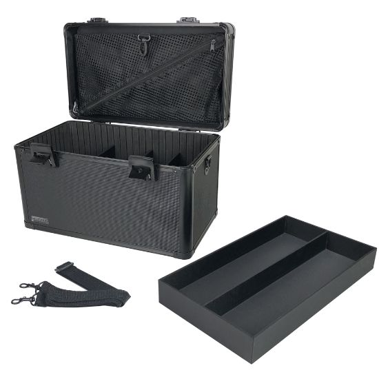 Picture of IdeaStream Metal Divided Storage Box, 9inH x 8inW x 8inD, Black