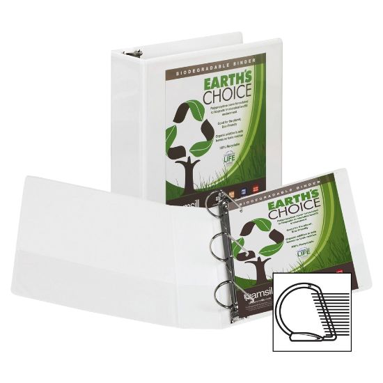 Picture of Samsill Earths Choice Vue 3-Ring Binder, 3in D-Rings, White