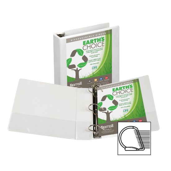 Picture of Samsill Earths Choice Vue 3-Ring Binder, 2in D-Rings, White