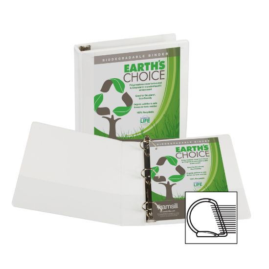 Picture of Samsill Earths Choice Vue 3-Ring Binder, 1 1/2in D-Rings, White