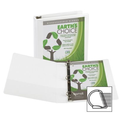 Picture of Samsill Earths Choice Vue 3-Ring Binder, 1in D-Rings, White