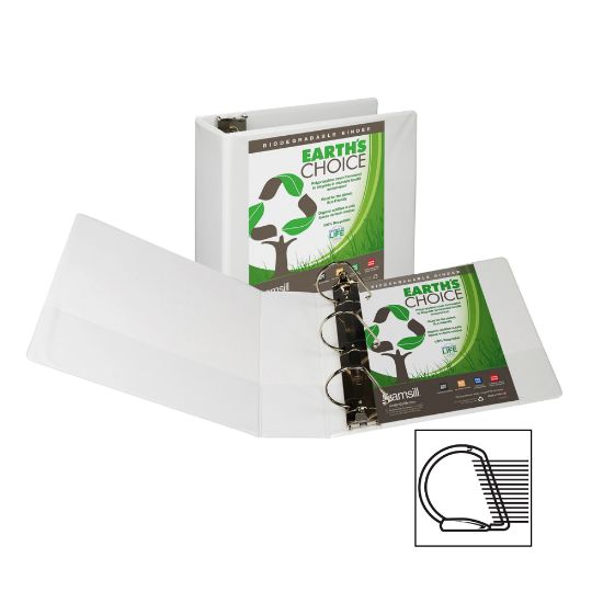 Picture of Samsill Earths Choice Vue 3-Ring Binder, 4in D-Rings, White