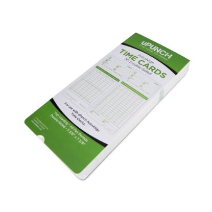 Picture of uPunch All Pay Periods Time Cards, 2-Sided, 3.5in x 7.5in, Green, Pack Of 50, HNTCG1050