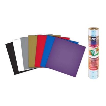 Picture of Brother ScanNCut Adhesive Craft Vinyl And Grid Transfer Tape, Assorted Colors, Set Of 10 Sheets