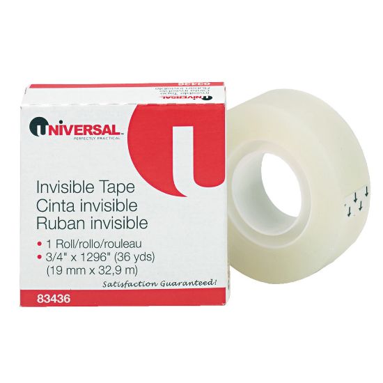 Picture of Universal Invisible Tape, 3/4in x 3,888in, Clear