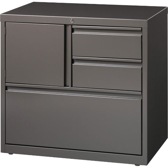 Picture of Lorell 30inW Steel Personal Storage Center With Lateral File Cabinet, Brown