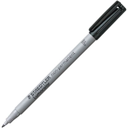 Picture of Staedtler Lumocolor Fine Point Waterbased Marker - Fine Point Type - Black Water Based Ink - Black Polypropylene Barrel - 10 / Box