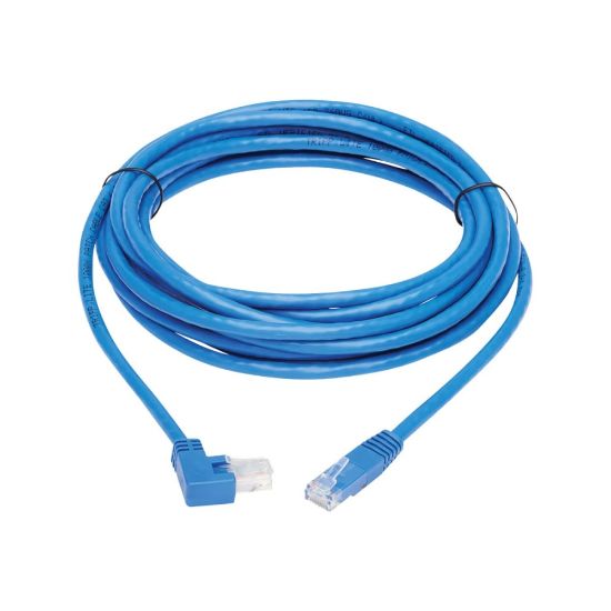 Picture of Tripp Lite N204-020-BL-RA Right-Angle Cat6 Ethernet Cable - 20 ft., M/M, Blue - First End: 1 x RJ-45 Male Network - Second End: 1 x RJ-45 Male Network - 1 Gbit/s - Patch Cable - Gold Plated Contact - 24 AWG - Blue