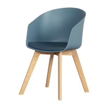 Picture of South Shore Flam Chair With Wooden Legs, Blue/Natural