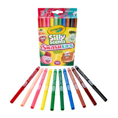 Picture of Crayola Silly Scent Smashups Fine Line Washable Markers, Assorted Colors, Pack Of 10 Markers