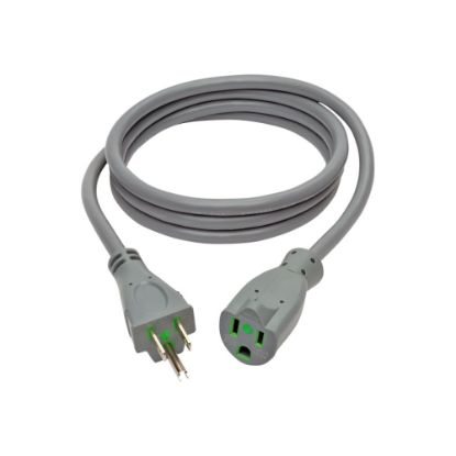 Picture of Eaton Tripp Lite Series Hospital-Grade Extension Cord, NEMA 5-15P to NEMA 5-15R - Green Dot, 15A, 125V, 14 AWG, 6 ft. (1.83 m), Gray - Power extension cable - NEMA 5-15R (R) to NEMA 5-15P (P) - AC 125 V - 15 A - 6 ft - molded - gray