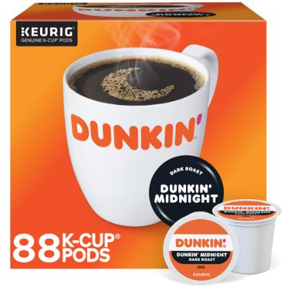 Picture of Dunkin Donuts Single-Serve Coffee K-Cup Pods, Dark Roast, Case Of 88 K-Cup Pods