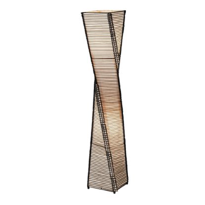 Picture of Adesso Stix Floor Lantern, 50inH, Black Base/Natural Beige Shade