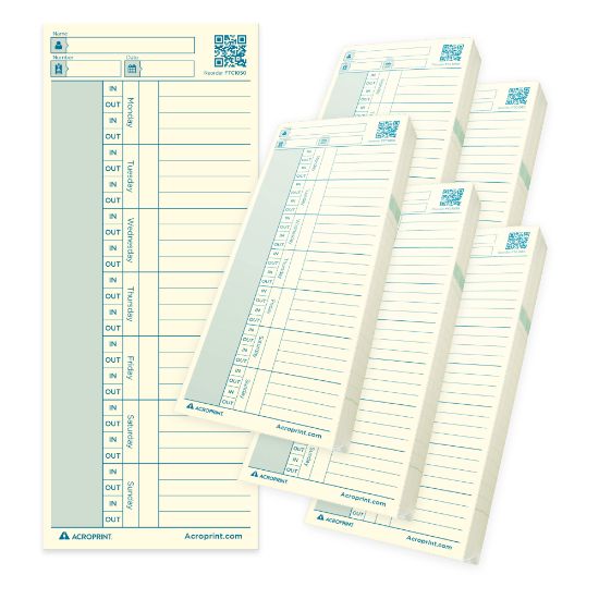 Picture of Acroprint FTC1250 Time Cards, Set Of 250 Cards