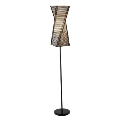 Picture of Adesso Stix Floor Lamp, 68in H, Black Base/Natural Beige Shade