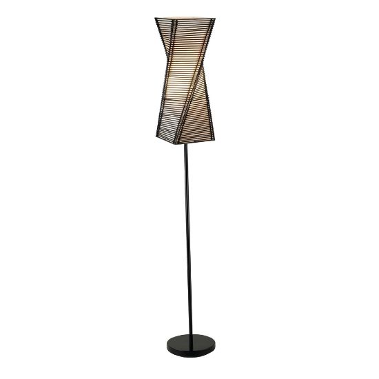 Picture of Adesso Stix Floor Lamp, 68in H, Black Base/Natural Beige Shade