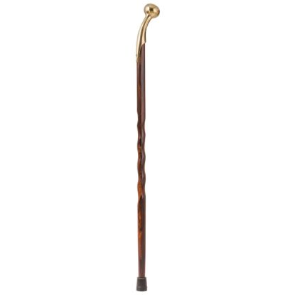 Picture of Brazos Walking Sticks Twisted Cocobolo Walking Cane With Brass Hame Top, 37in