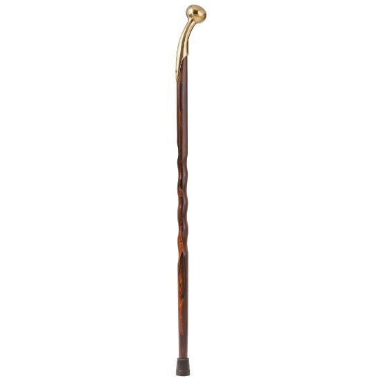 Picture of Brazos Walking Sticks Twisted Cocobolo Walking Cane With Brass Hame Top, 37in