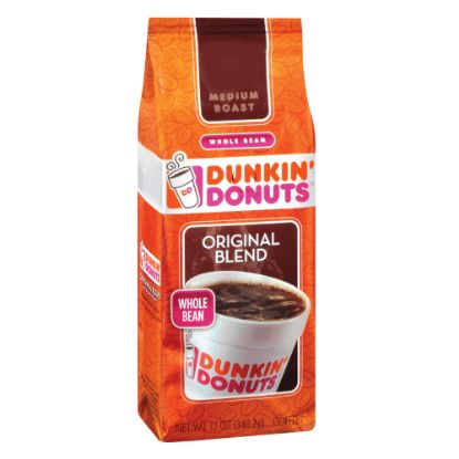 Picture of Dunkin Donuts Original Blend Whole Bean Coffee, Medium Roast, 12 Oz Per Bag