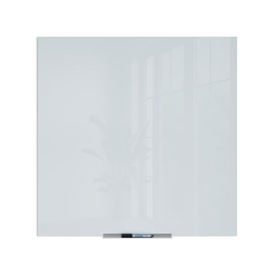 Picture of U Brands Floating Non-Magnetic Glass Dry-Erase Board, 36in X 36in, White Frosted Surface, Frameless, Actual Size 35in X 35in (2843U00-01)