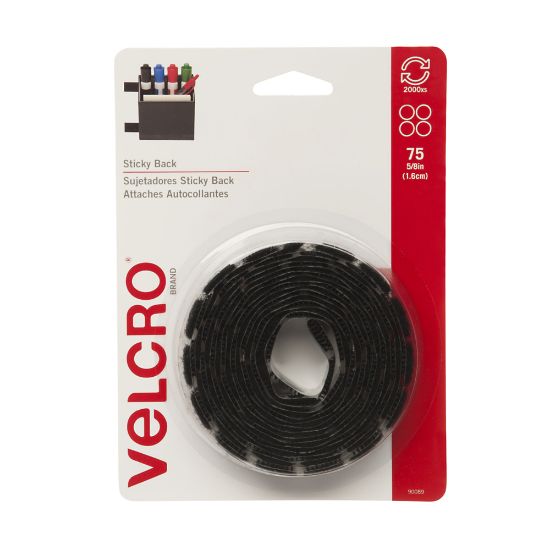 Picture of VELCRO Brand VELCRO Brand Sticky Back Tape - 60 mil Width x 0.06in Length - 50 / Pack - Black