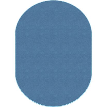 Picture of Flagship Carpets Americolors Rug, Oval, 7ft 6in x 12ft, Blue Bird