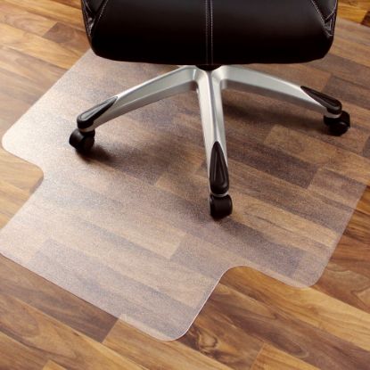 Picture of Floortex Cleartex Enhanced Polymer Rectangular with Lip Chair Mat for Hard Floors, 36in x 48in, Clear