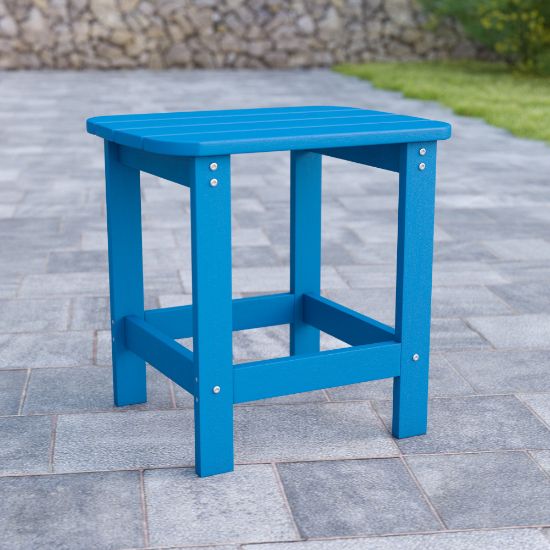 Picture of Flash Furniture Charlestown All-Weather Adirondack Side Table, 18-1/4inH x 18-3/4inW x 15inD, Blue