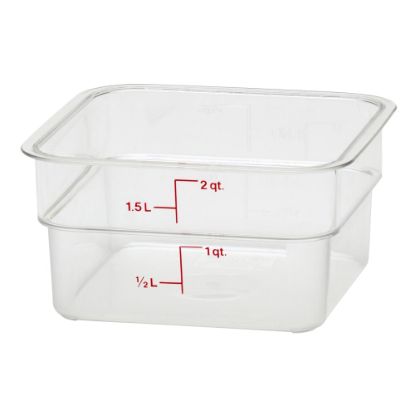 Picture of Cambro Camwear 2-Quart CamSquare Storage Containers, Clear, Set Of 6 Containers