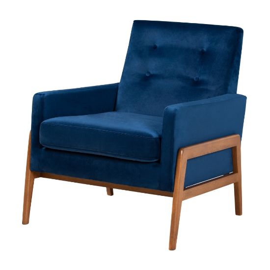 Picture of Baxton Studio Perris Lounge Chair, Navy Blue