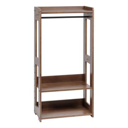 Picture of IRIS Compact Wood Garment Rack, 47-1/4inH x 23-5/8inW x 12-5/8inD, Brown