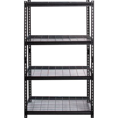 Picture of Lorell Wire Deck Shelving - 60in Height x 36in Width x 18in Depth - Recycled - Black - Steel - 1Each