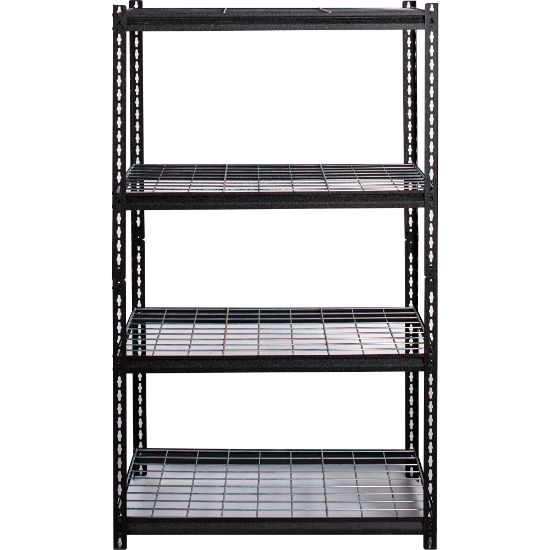 Picture of Lorell Wire Deck Shelving - 60in Height x 36in Width x 18in Depth - Recycled - Black - Steel - 1Each